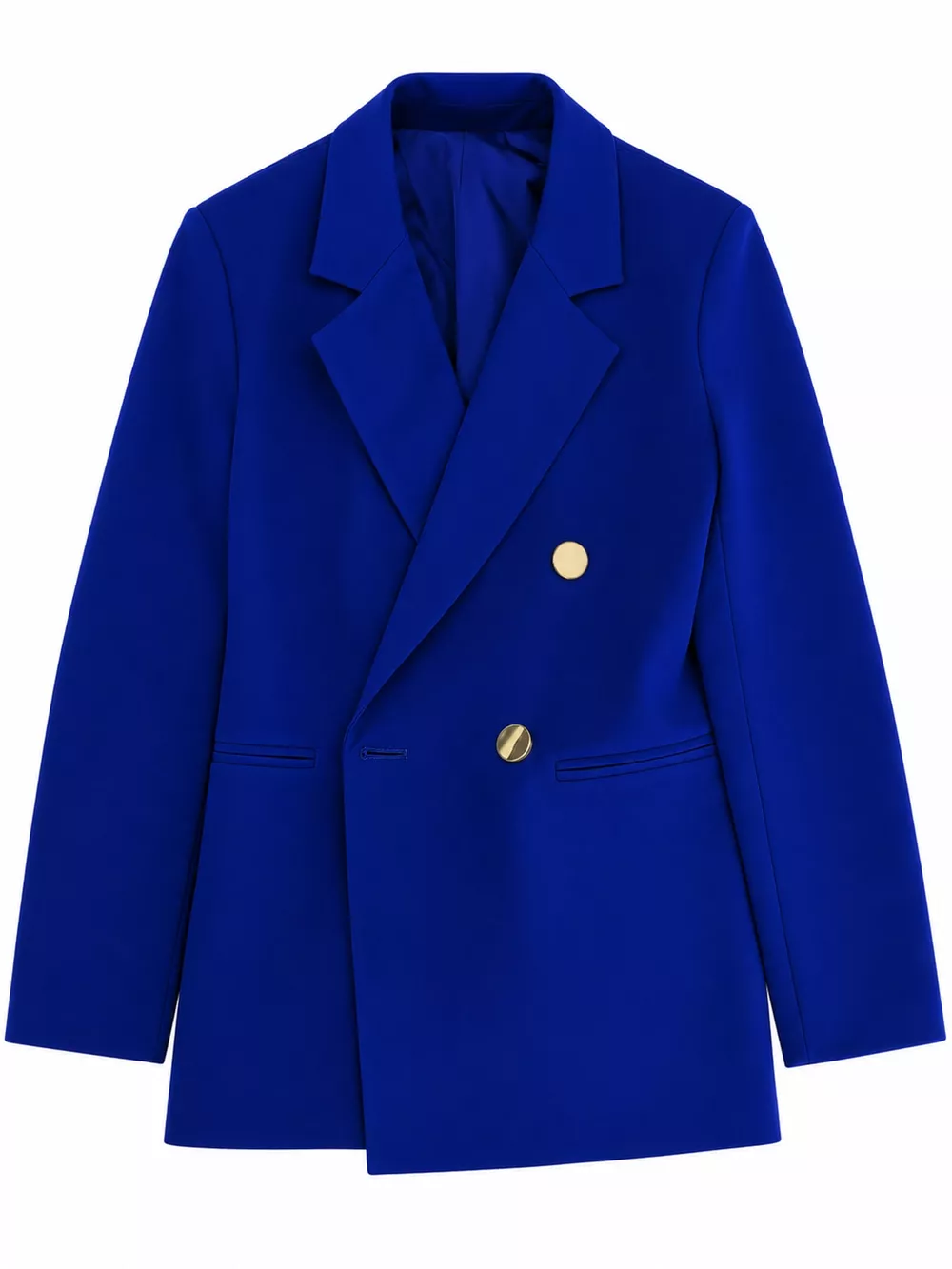 Full Size Minimalist Double-Breasted White Blazer Plus Size, image 4