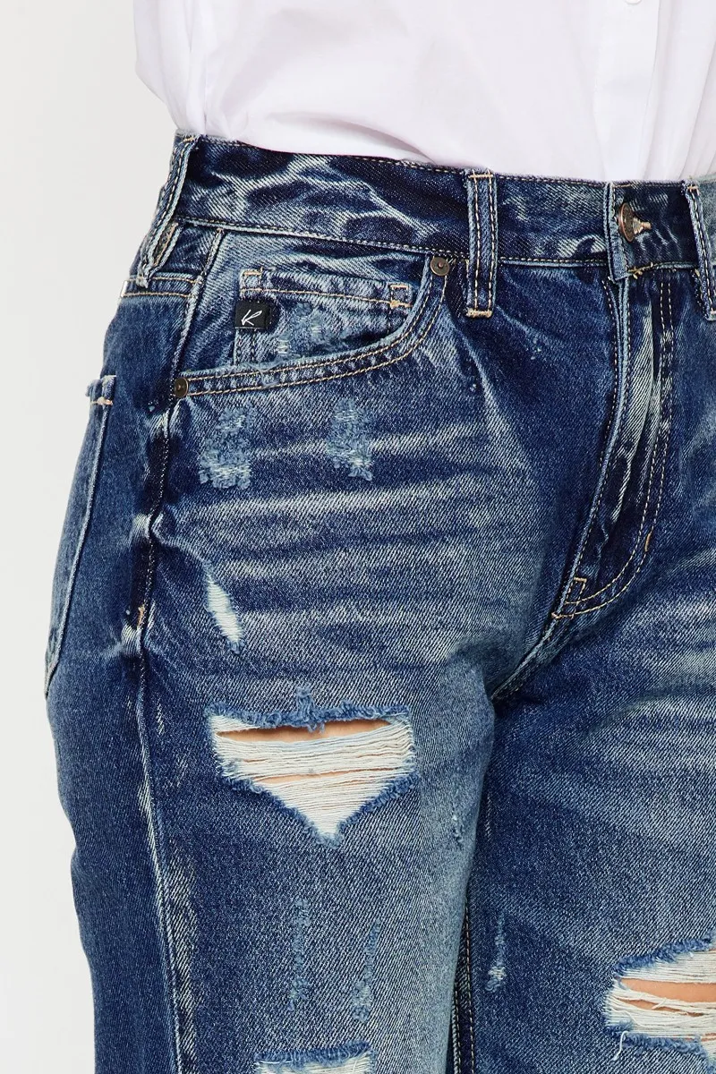 High Rise Distressed Mom Fit Jeans, image 4