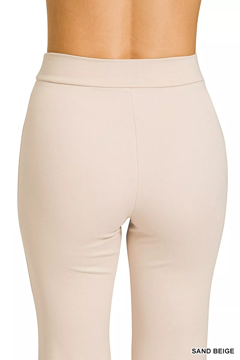 Heavy Ponte Elastic Waistband Pintuck Pants, image 3