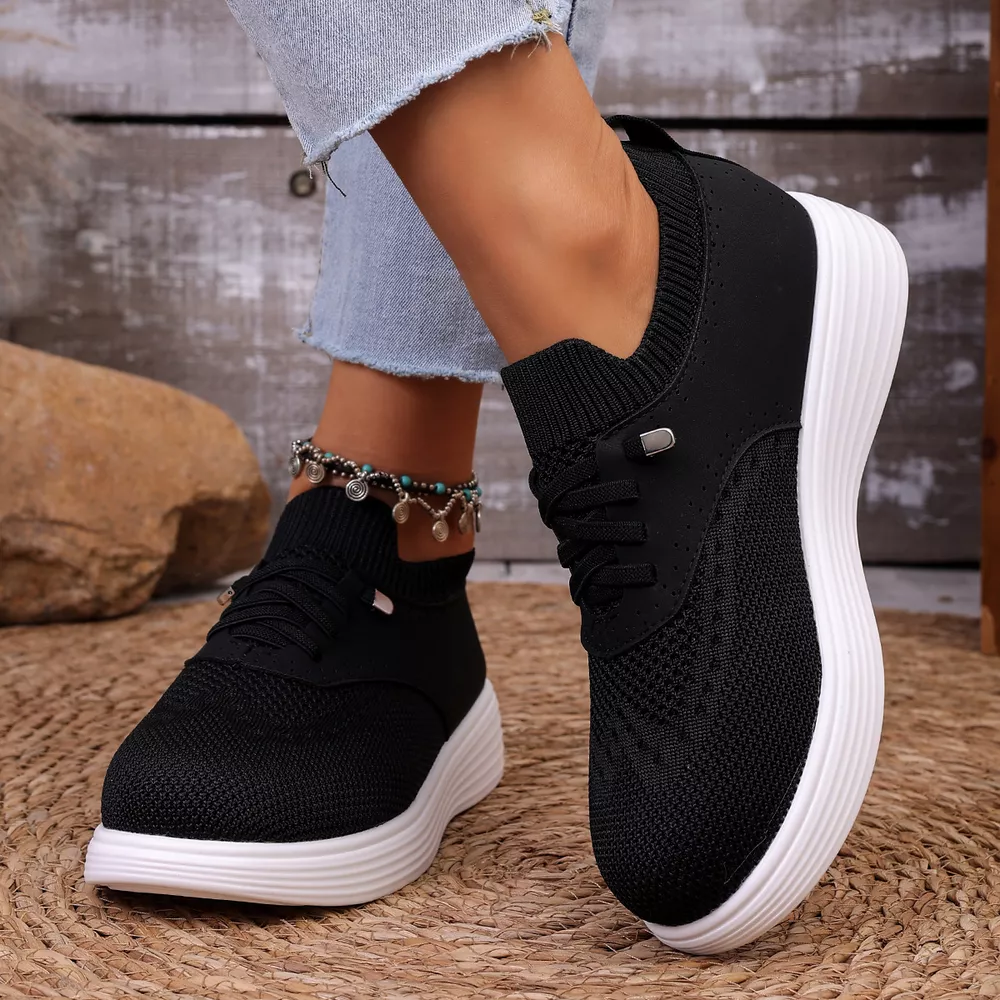 Round Toe Lace Up Sneakers, image 3