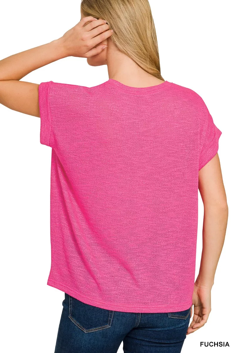 Hacci Slub Rolled Up Sleeve Tee, image 2