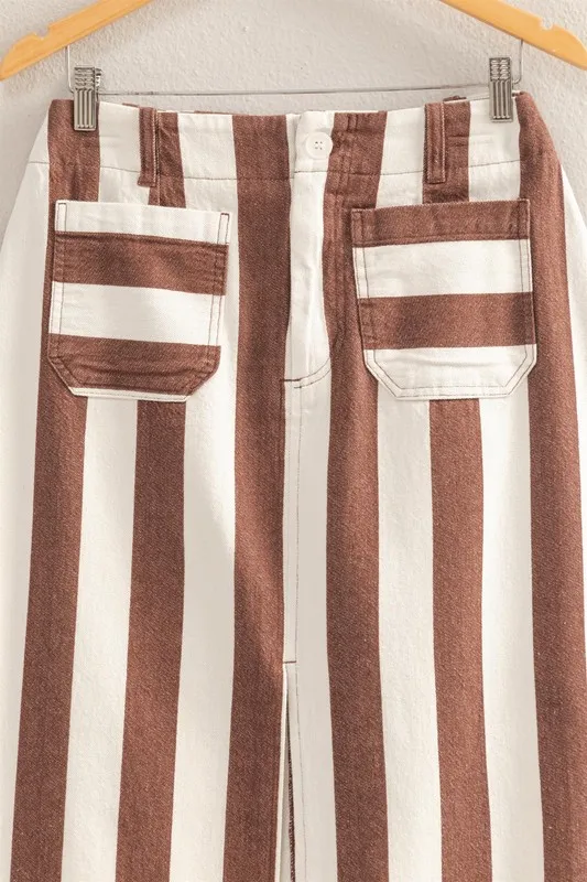 Striped Pocket Detail Maxi Skirt, image 3