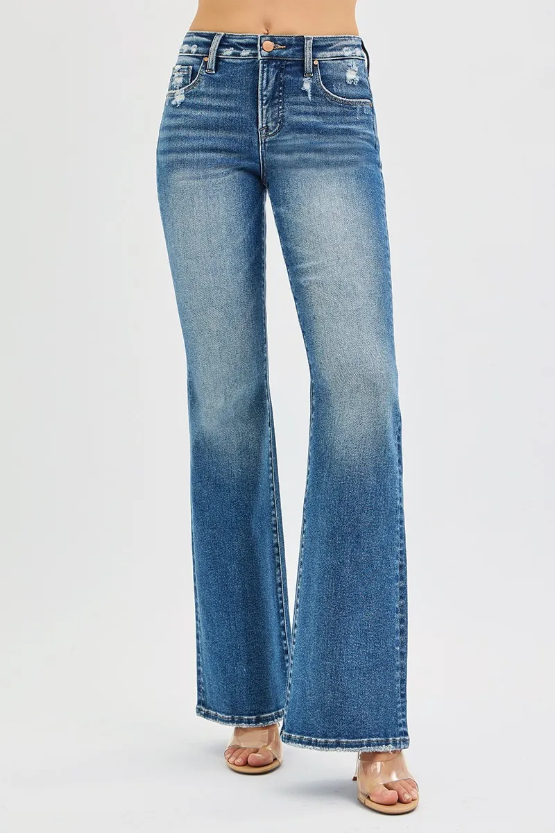 Full Size Tummy Control High Rise Flare Jeans Plus Size, image 3