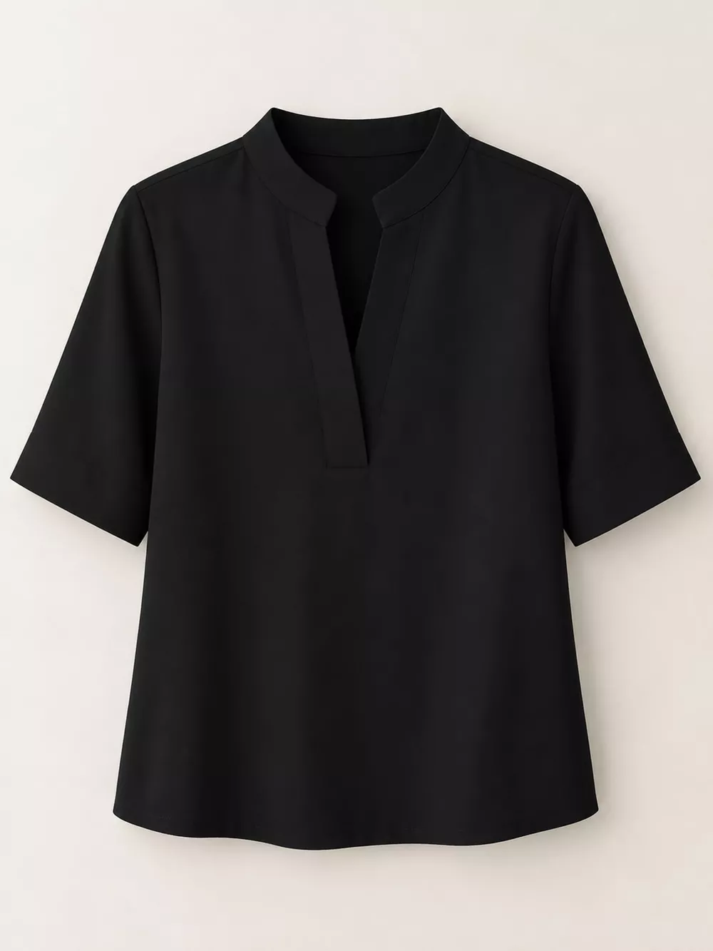 Full Size Notched Short Sleeve Blouse Plus Size, image 9