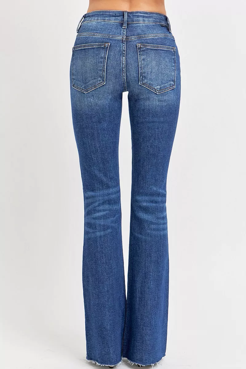 Full Size Distressed Mid Rise Flare Jeans Plus Size, image 2