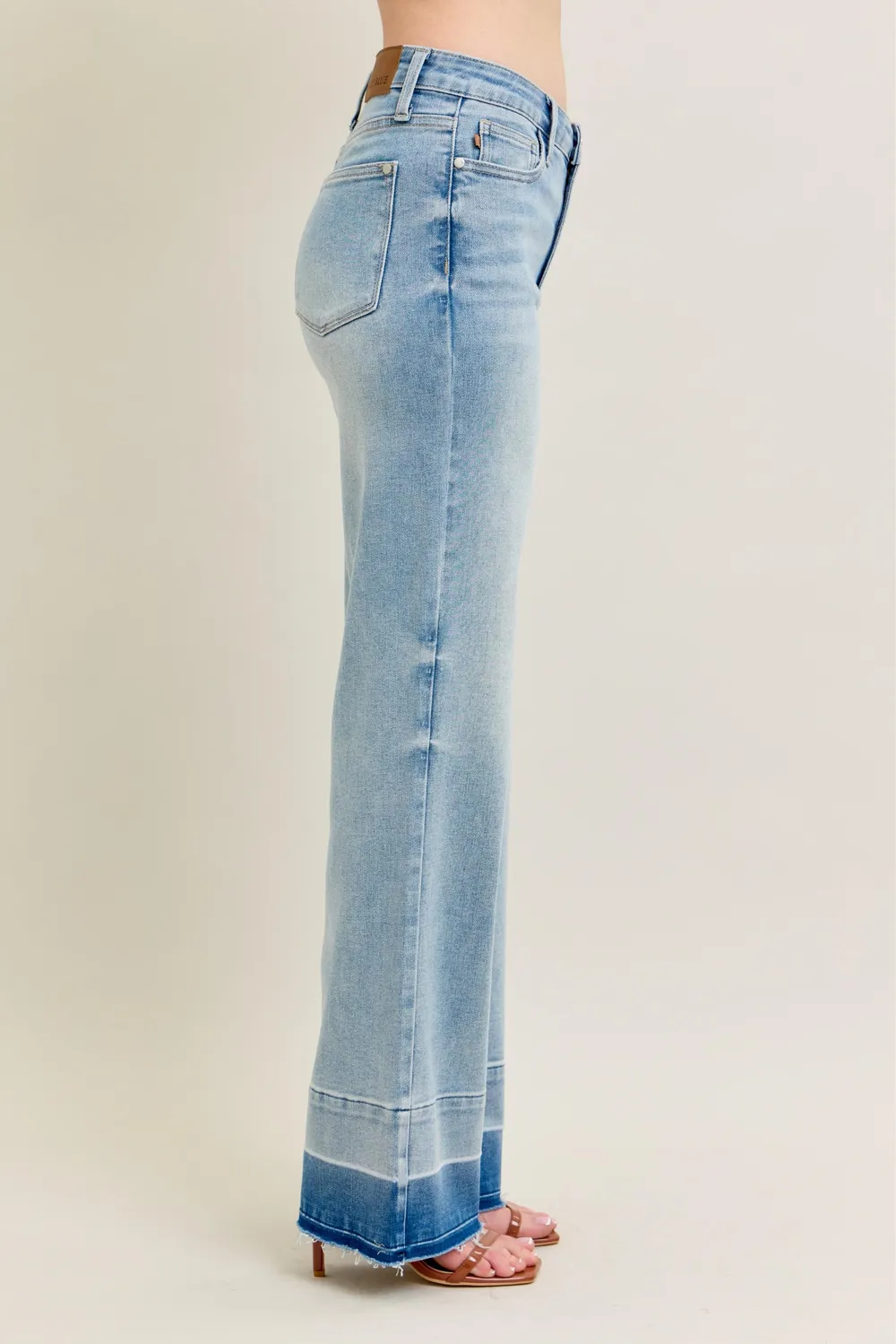 Full Size Mr Release Hem Wide Leg Jeans Plus Size, image 6