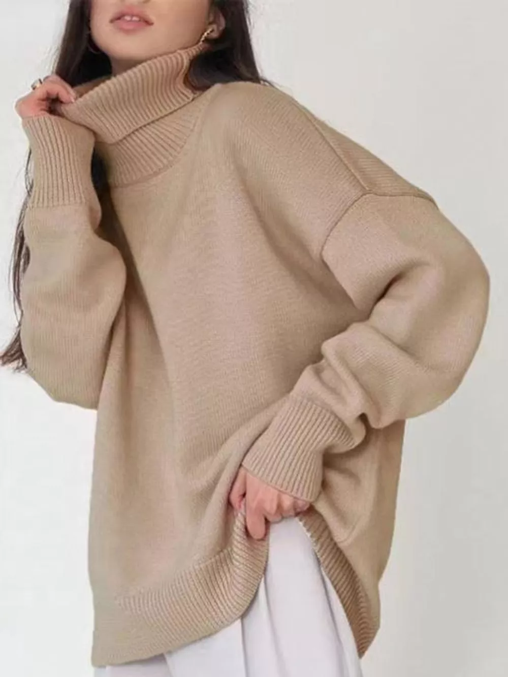 Turtleneck Dropped Shoulder Sweater, image 5