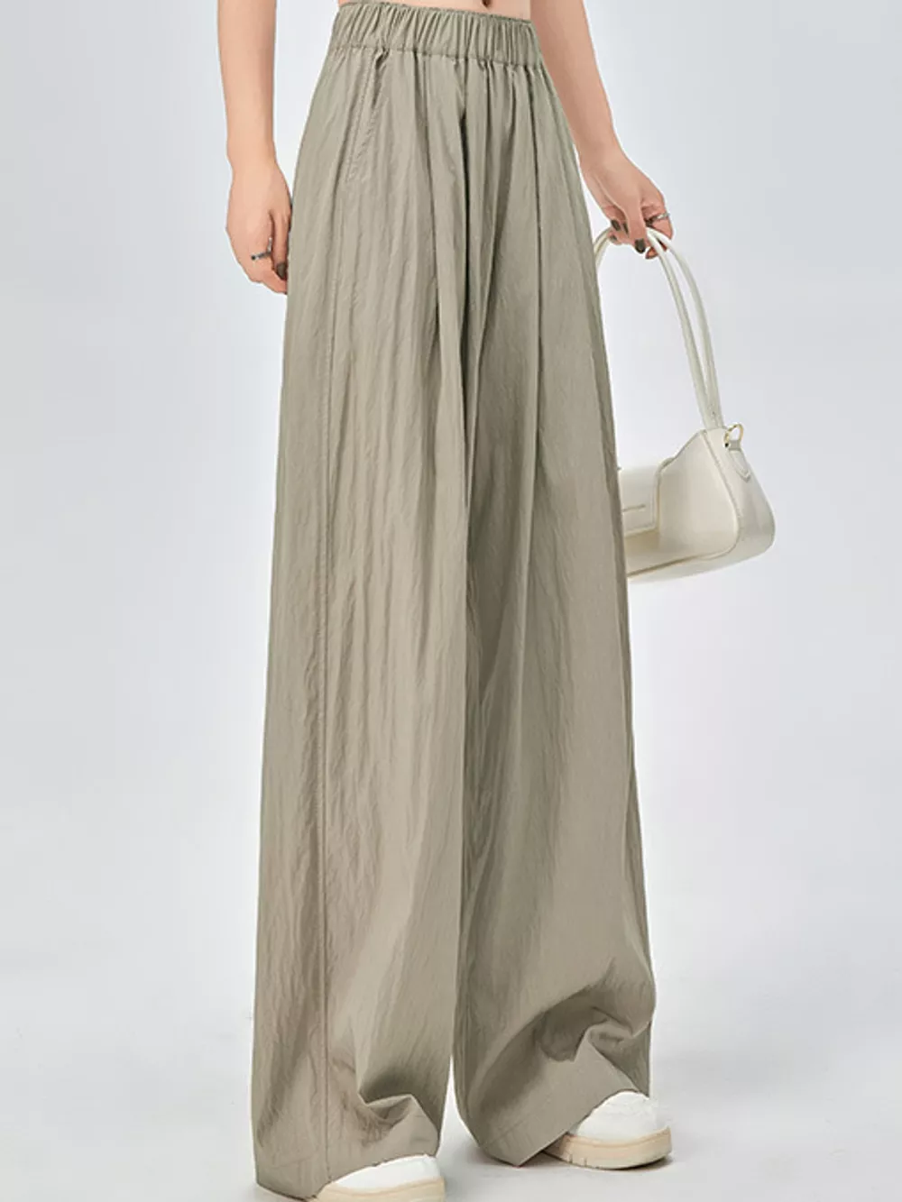 High-Waisted Loose Fit Wide-Leg Casual Pants, image 3