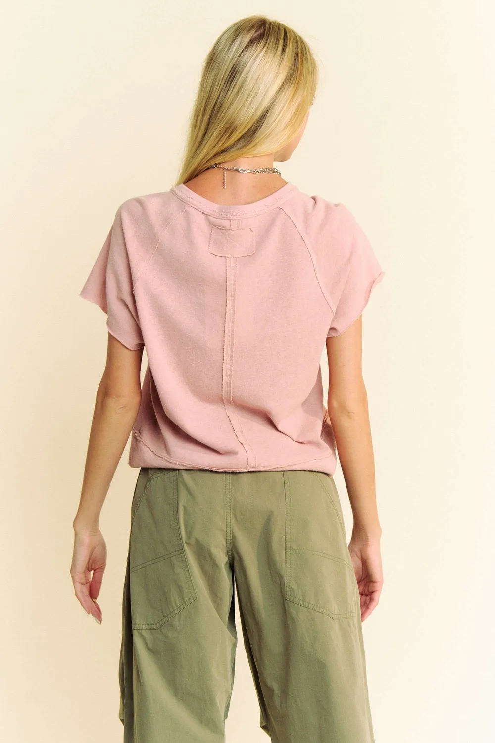 Breezy Knit Fabric Short Sleeve T-shirt Top, image 3