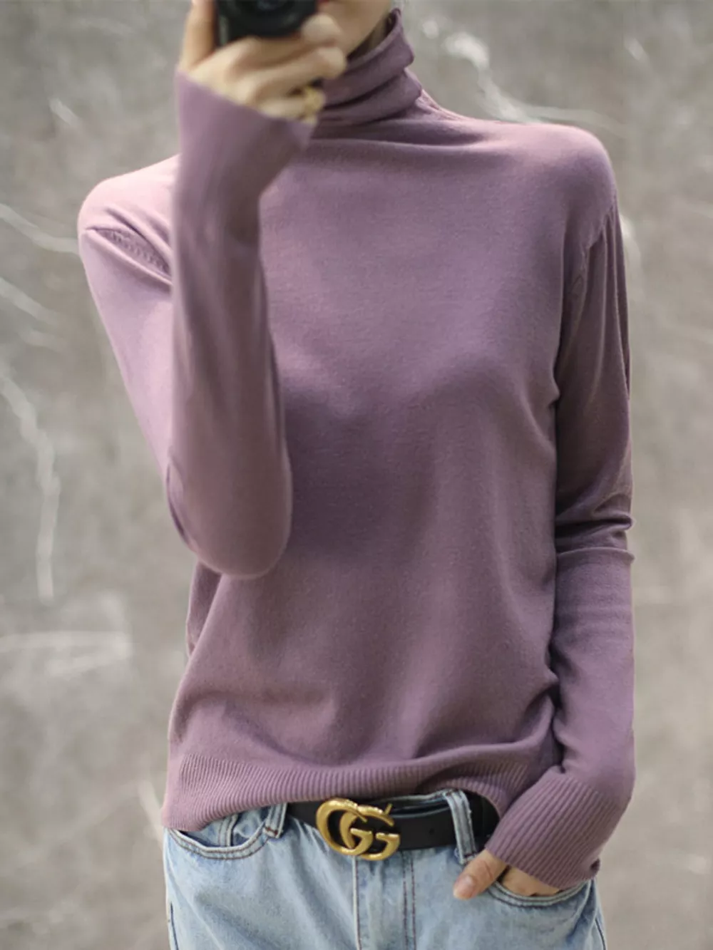 Full Size Slim-Fit Turtleneck Knit Top Plus Size, image 4
