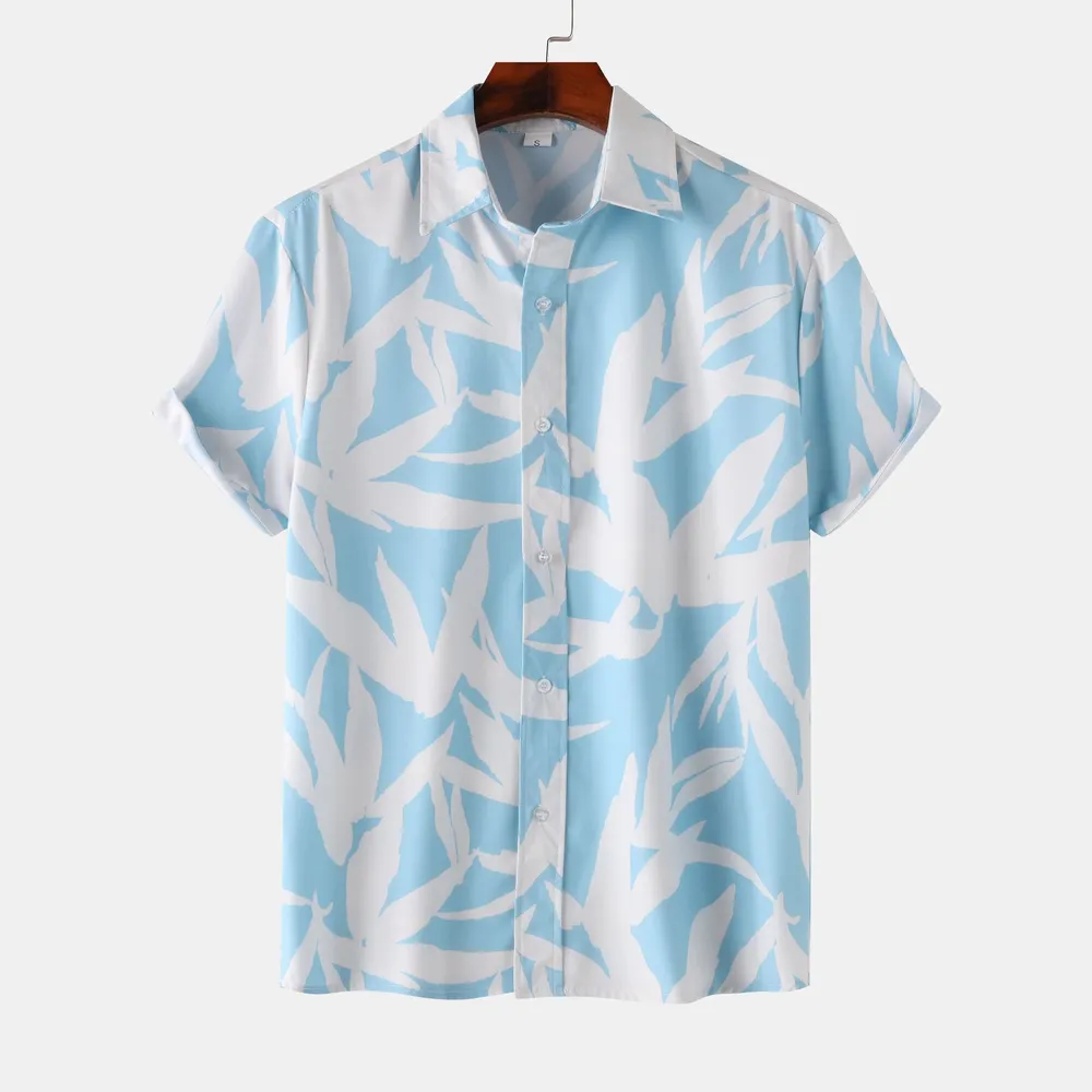 Men's Printed Button Up Short Sleeve Shirt, image 7