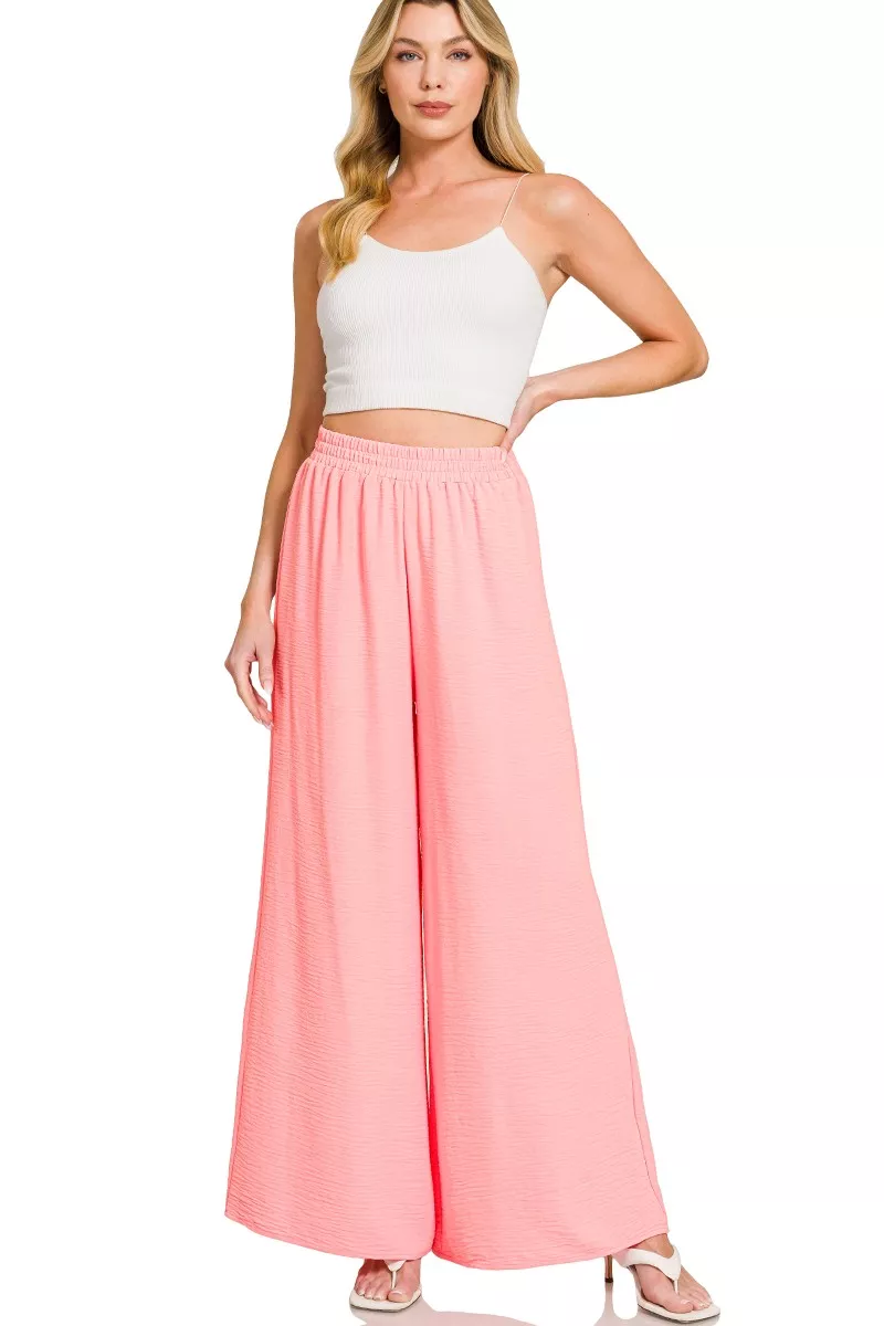 Woven Airflow Elastic Waistband Pants, image 2