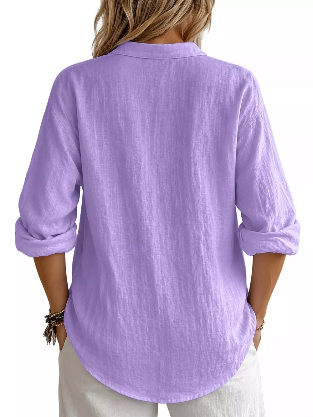 Collared Neck Long Sleeve Blouse, image 15
