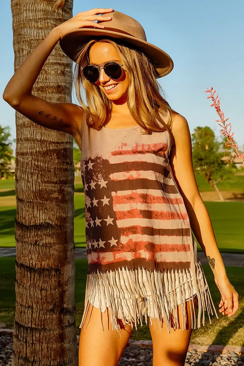 American Flag Print Knit Sleeveless Top, image 18