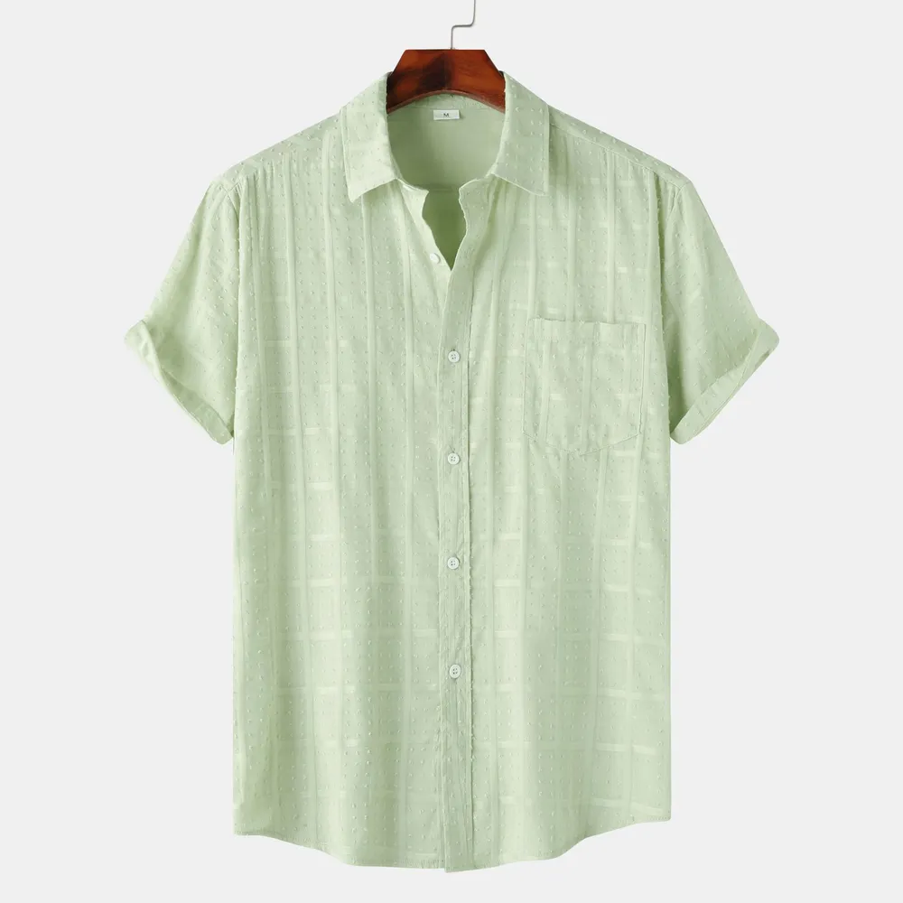 Men's Casual Short Sleeve Button Down Shirt, image 7