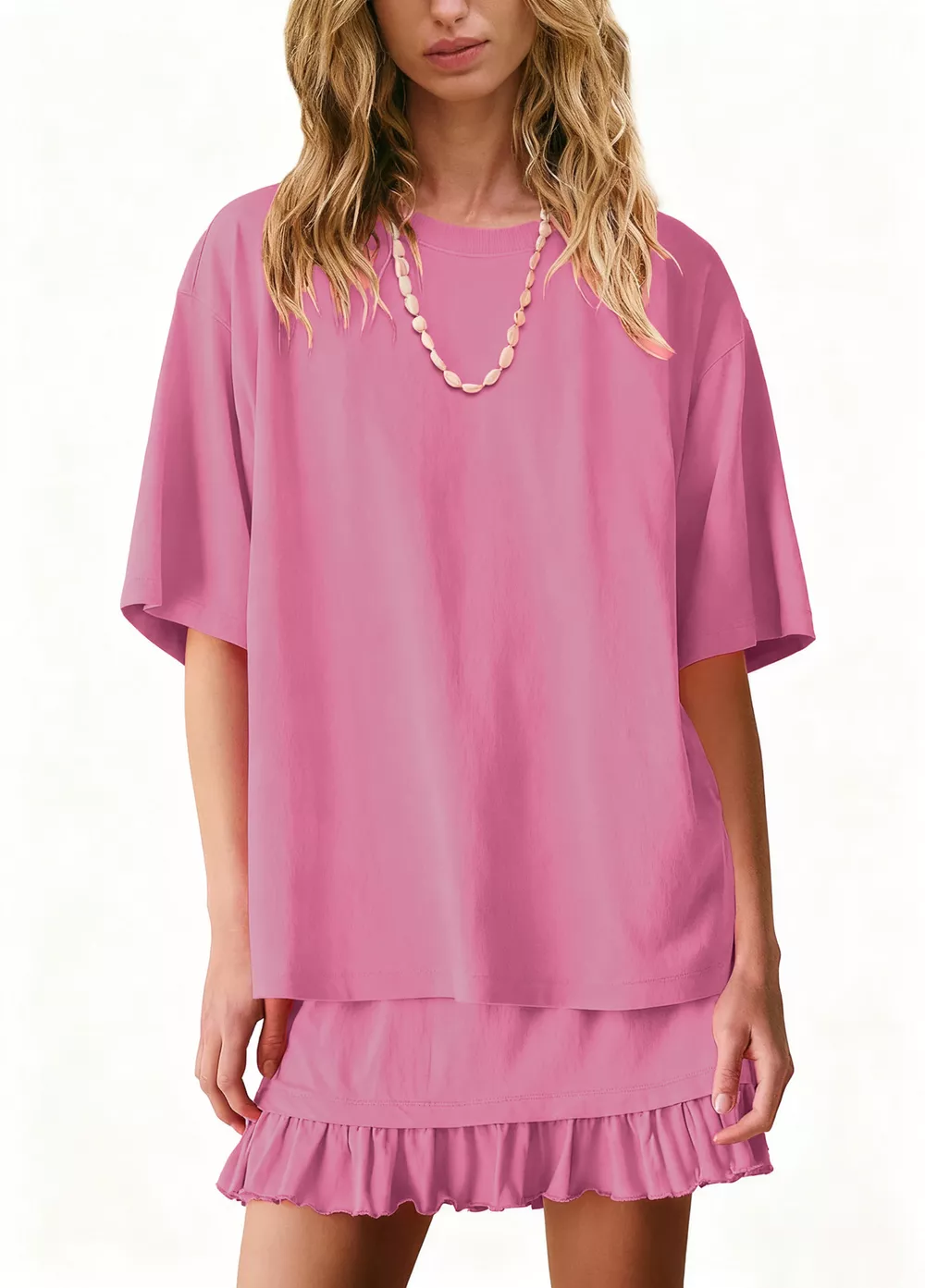 Round Neck Half Sleeve Tee and Skirt Set, image 9