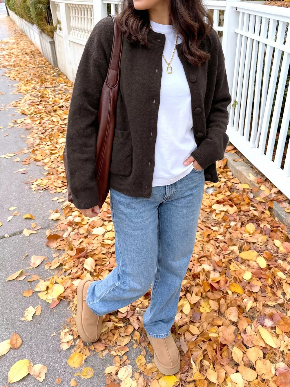 Crew Neck Button-Up Cardigan, image 3