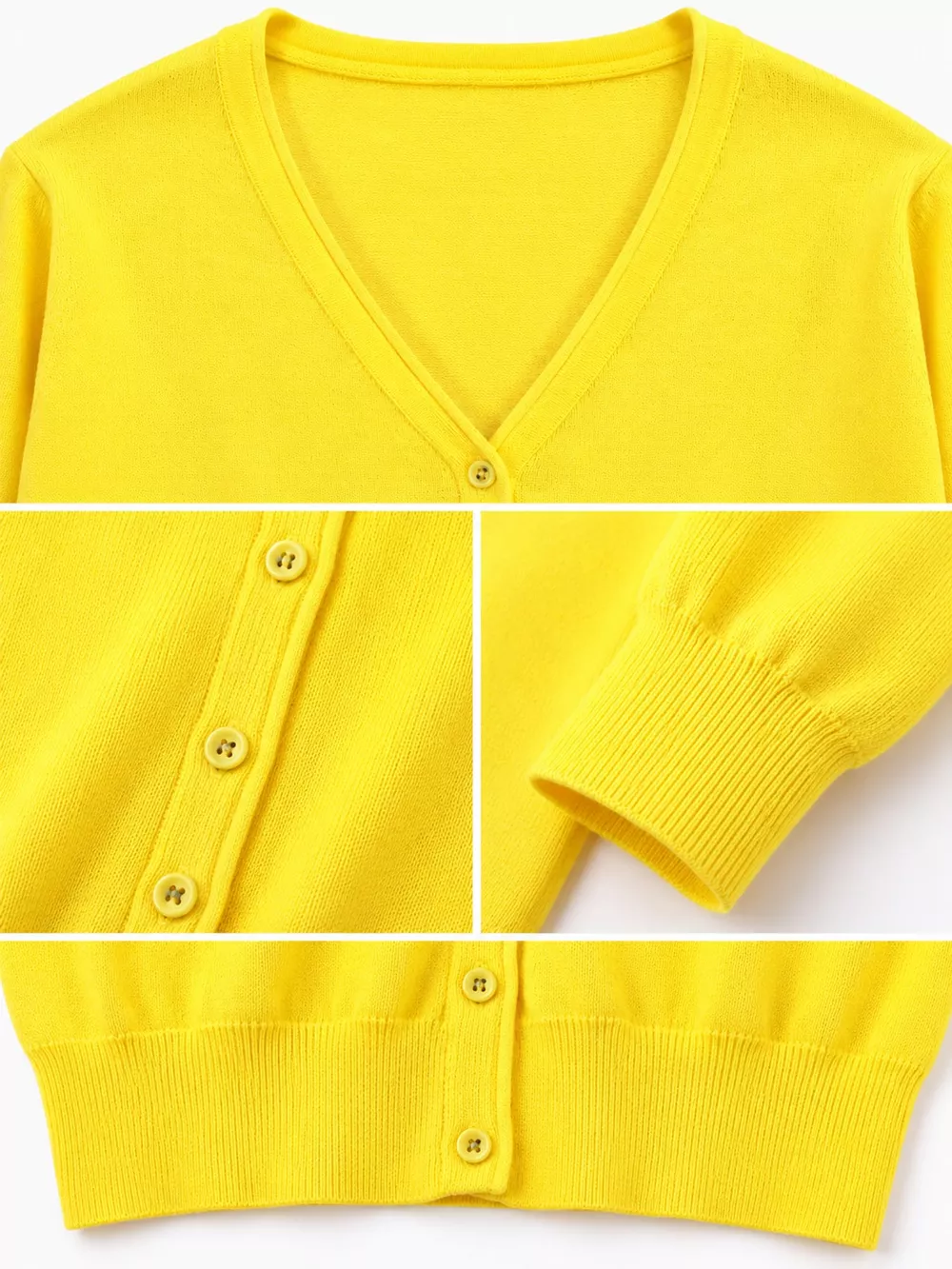 Classic V-Neck Button-Down Knit Cardigan, image 70