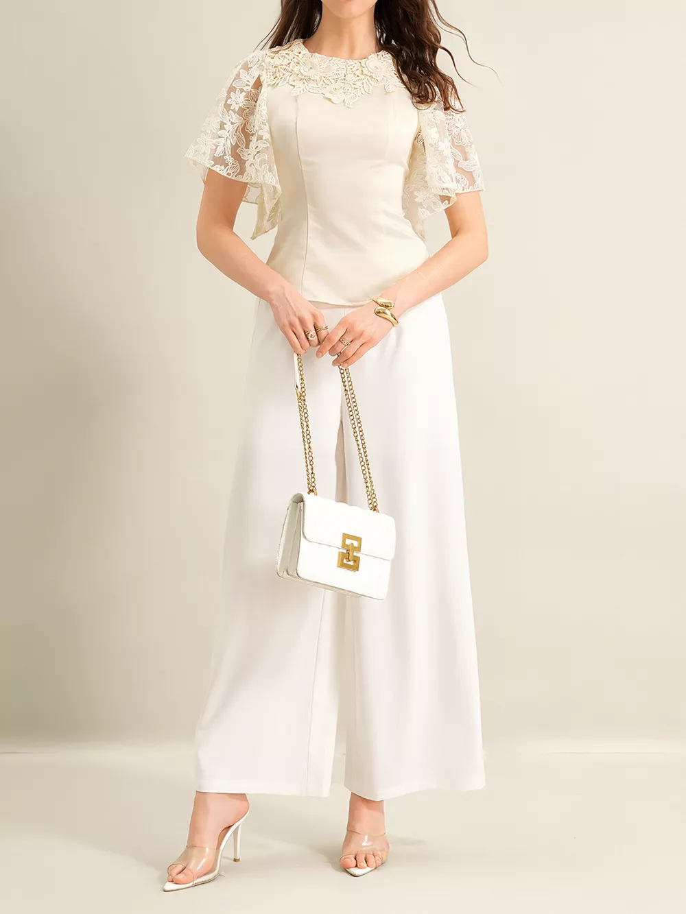 Lace Trimmed Short Sleeve Blouse, image 6