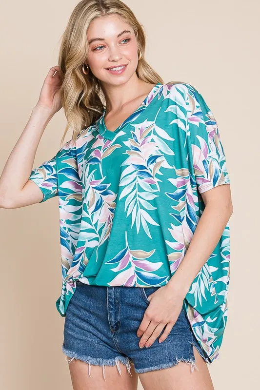 Loose Fit Vintage Floral Tunic Top, image 4