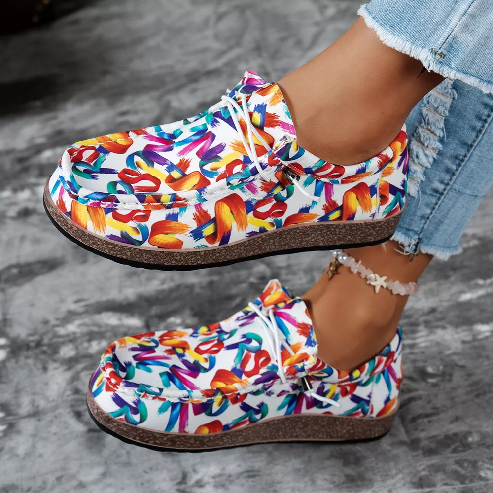 Colorful Printed Casual Loafers, image 4