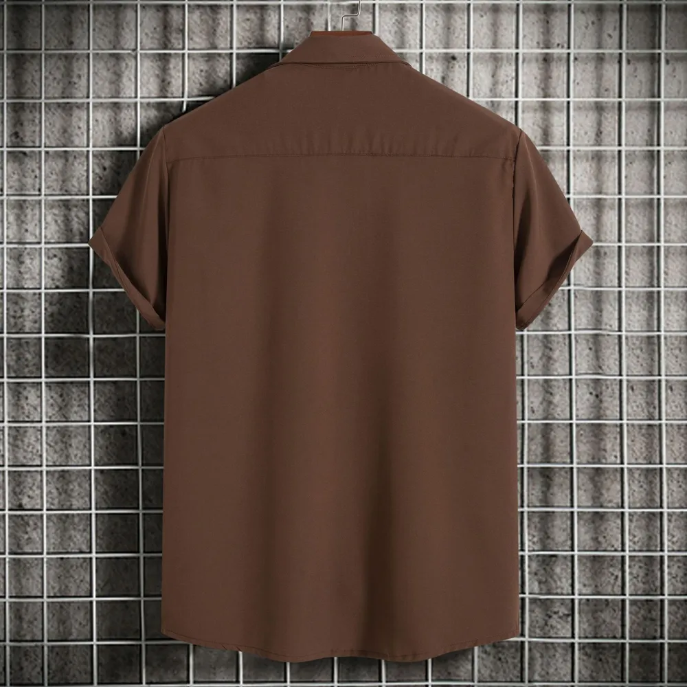 Men's Plus Size Casual Short Sleeve Button-Up Shirt, image 2