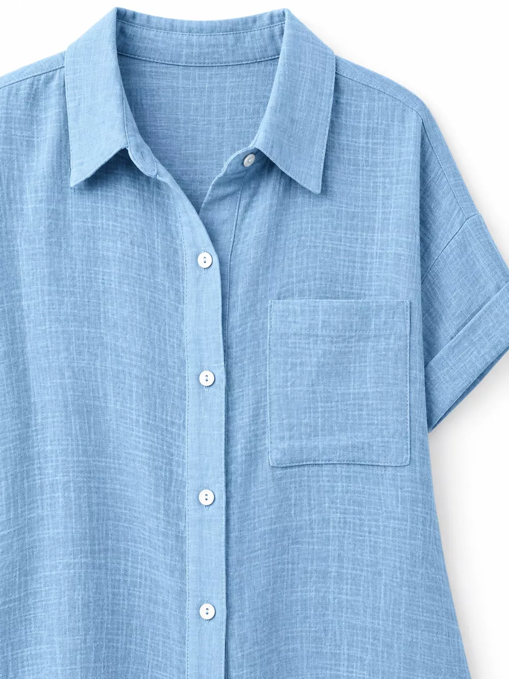 Full Size Button Up Short Sleeve Shirt Plus Size, image 40