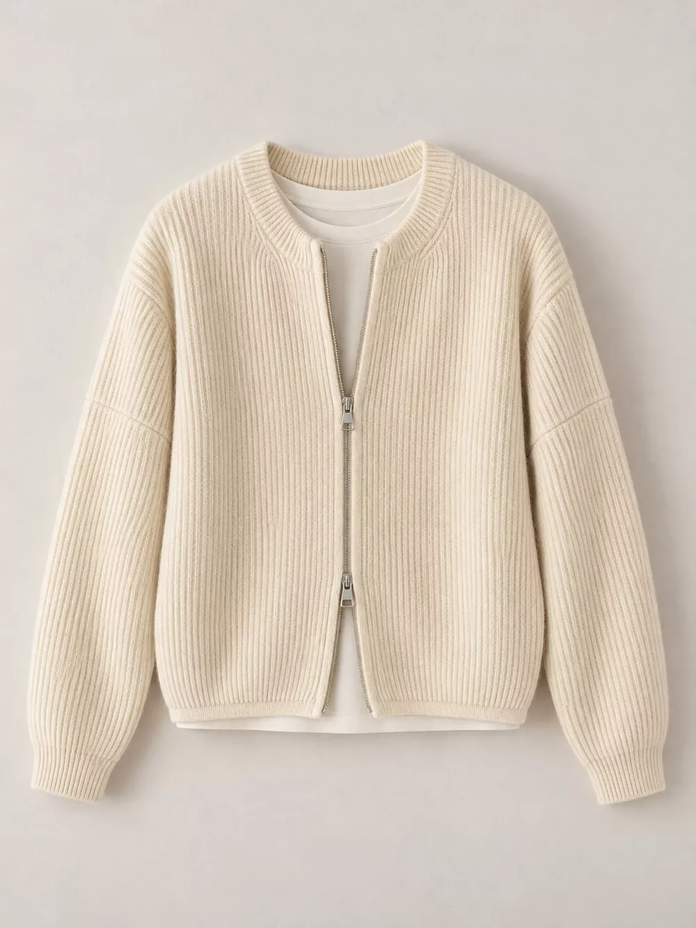 Zip Up Dropped Shoulder Cardigan, image 29