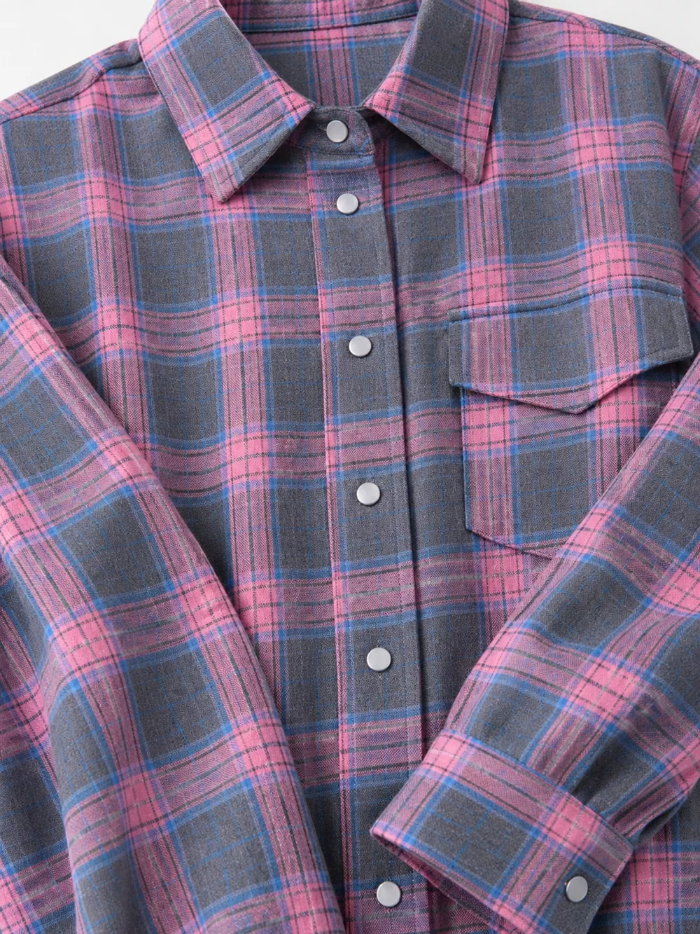 Casual Plaid Button-Down Shirt with Front-Tie Detail, image 10