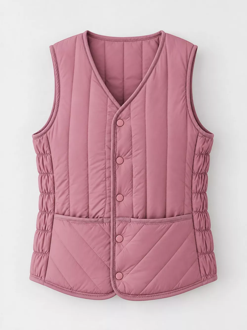 Full Size Quilted Button Up Vest Coat Plus Size, image 26