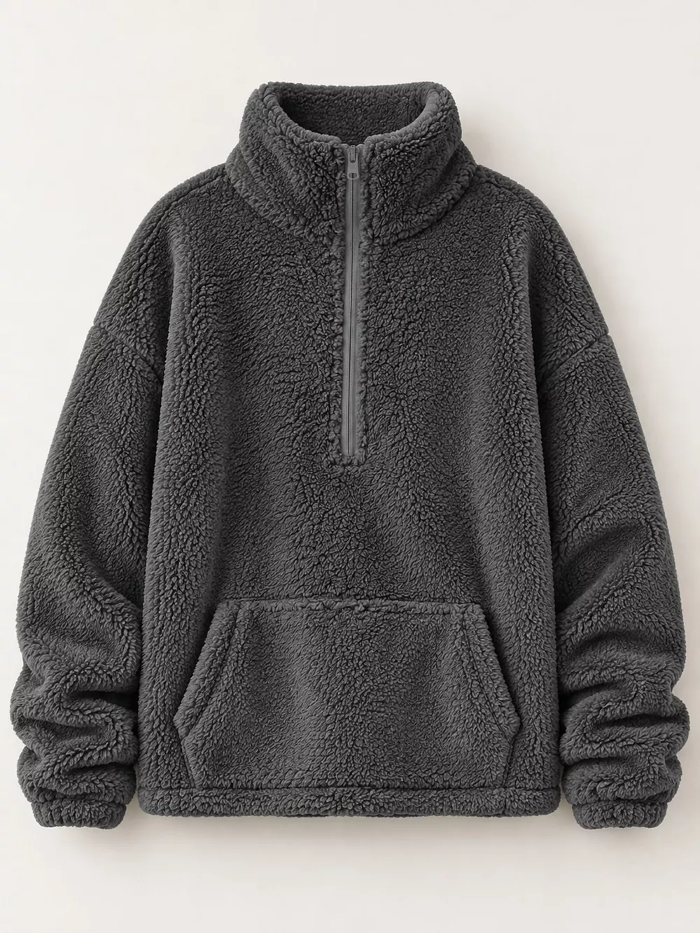 Full Size Sherpa Quarter-Zip Turtleneck Sweatshirt Plus Size, image 24