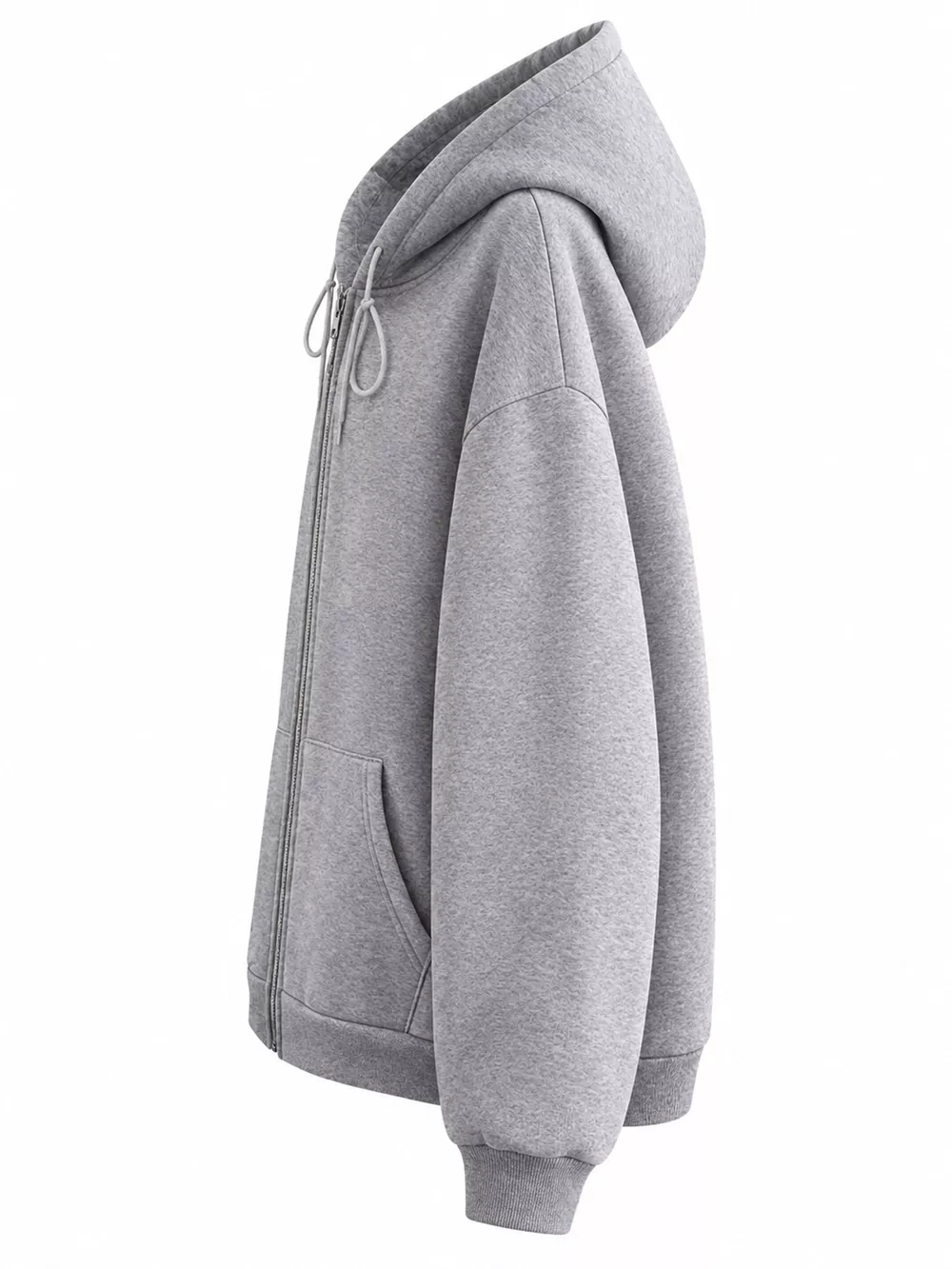 Full Size Oversized Solid Zip-Up Hoodie with Drawstring Plus Size, image 32