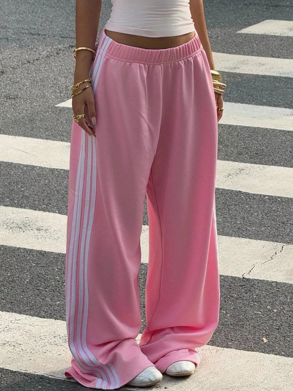 Wide Leg Pants with Stripes, image 3