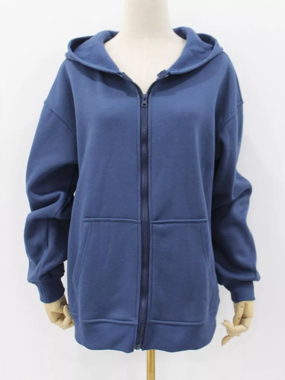 Full Size Zip-Up Dropped Shoulder Hoodie Plus Size, image 15
