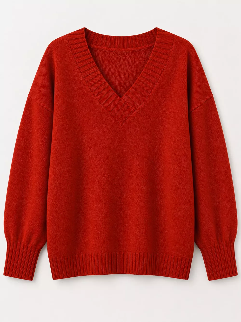 Full Size V-Neck Dropped Shoulder Sweater Plus Size, image 56
