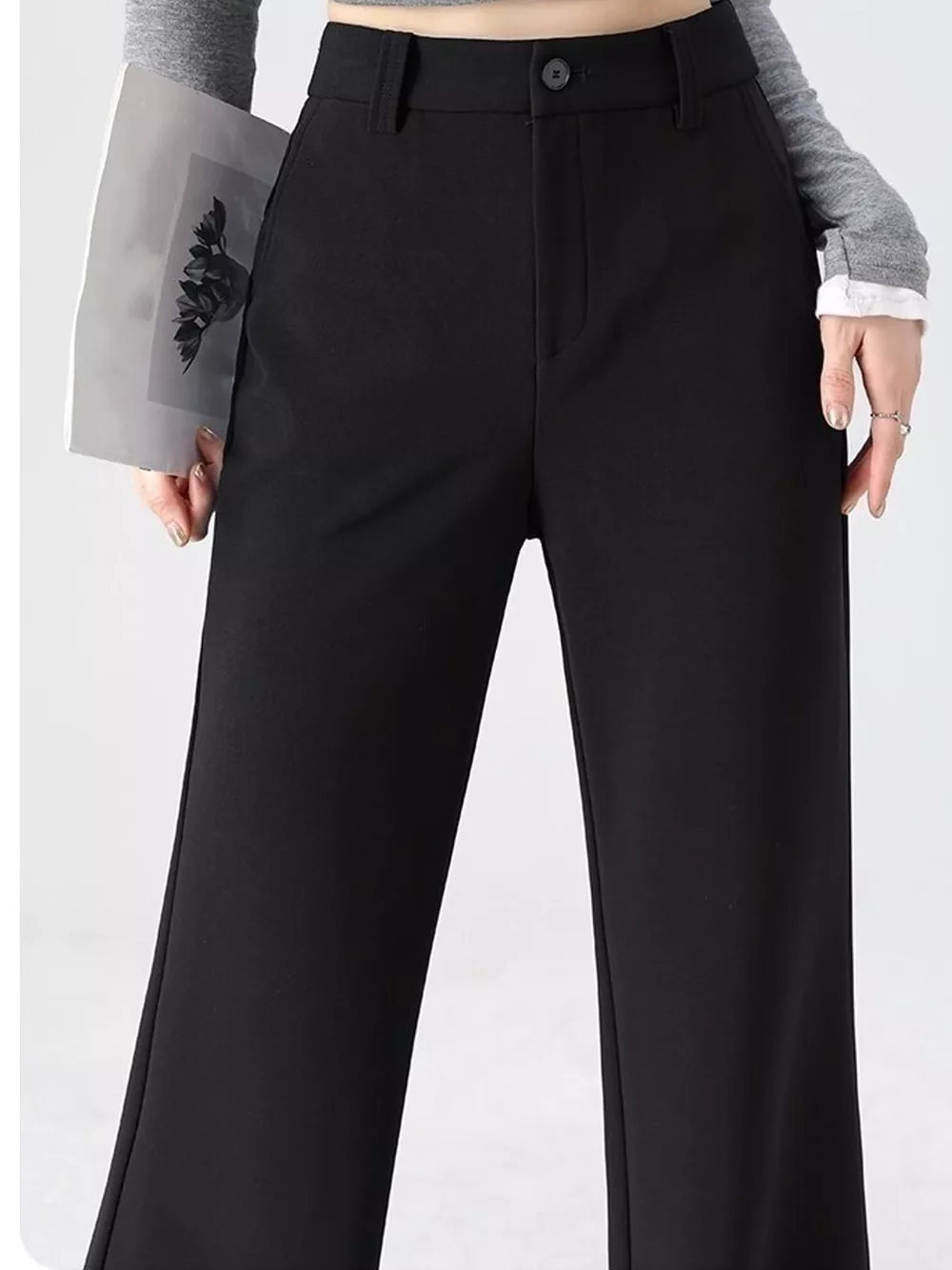 Full Size High-Waisted Slim-Fit Straight-Leg Pants Plus Size, image 5