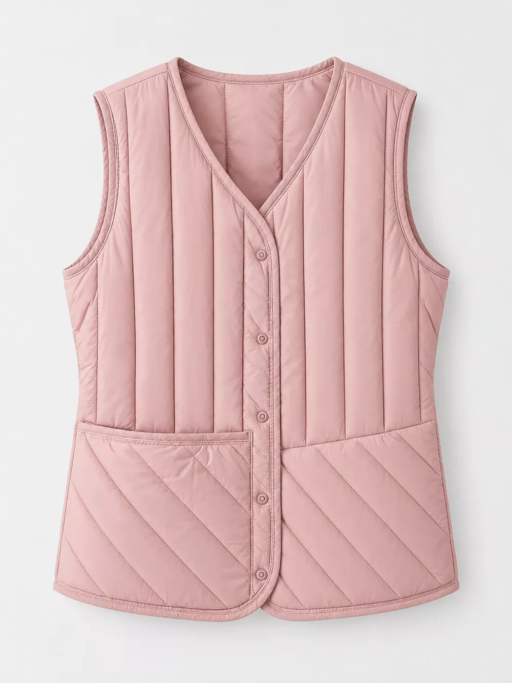 Full Size Quilted Button Up Vest Coat Plus Size, image 37