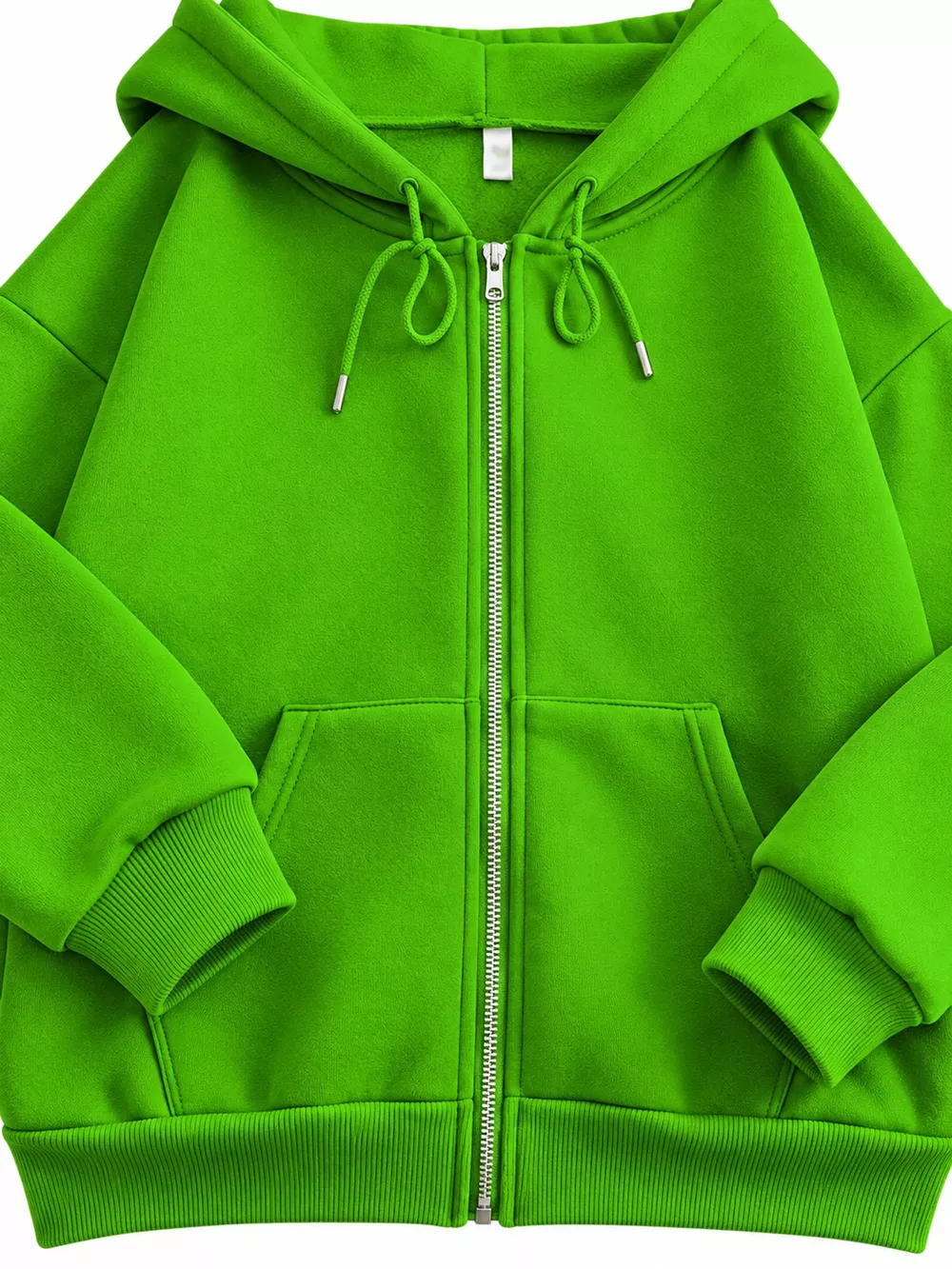 Full Size Oversized Solid Zip-Up Hoodie with Drawstring Plus Size, image 40