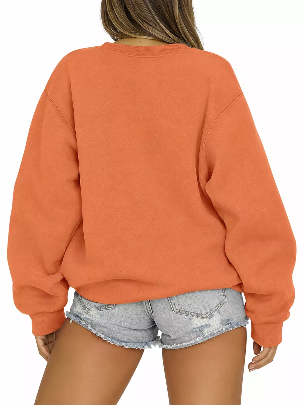 Full Size Solid Color Long Sleeve Sweatshirt Plus Size, image 36
