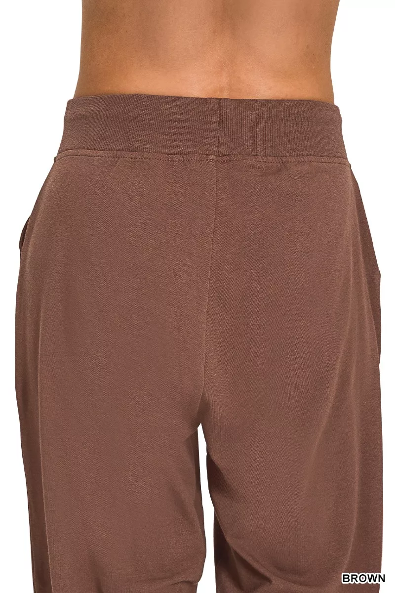 Drawstring Cotton Joggers with Pockets, image 2