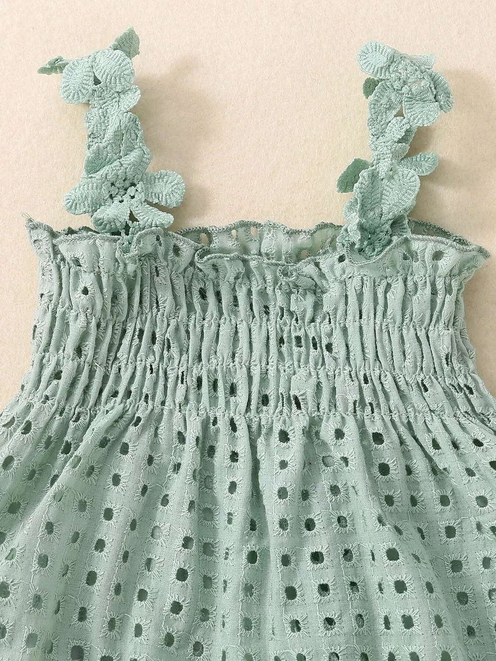 Children's Eyelet Smocked Tank Top and Ruffled Bloomers Set, image 2