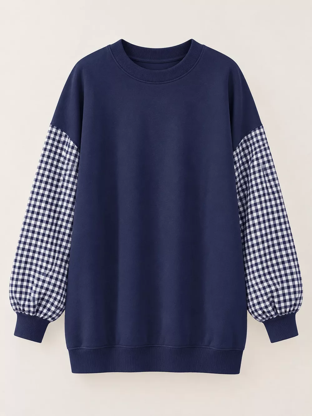 Plaid Dropped Shoulder Sweatshirt, image 21