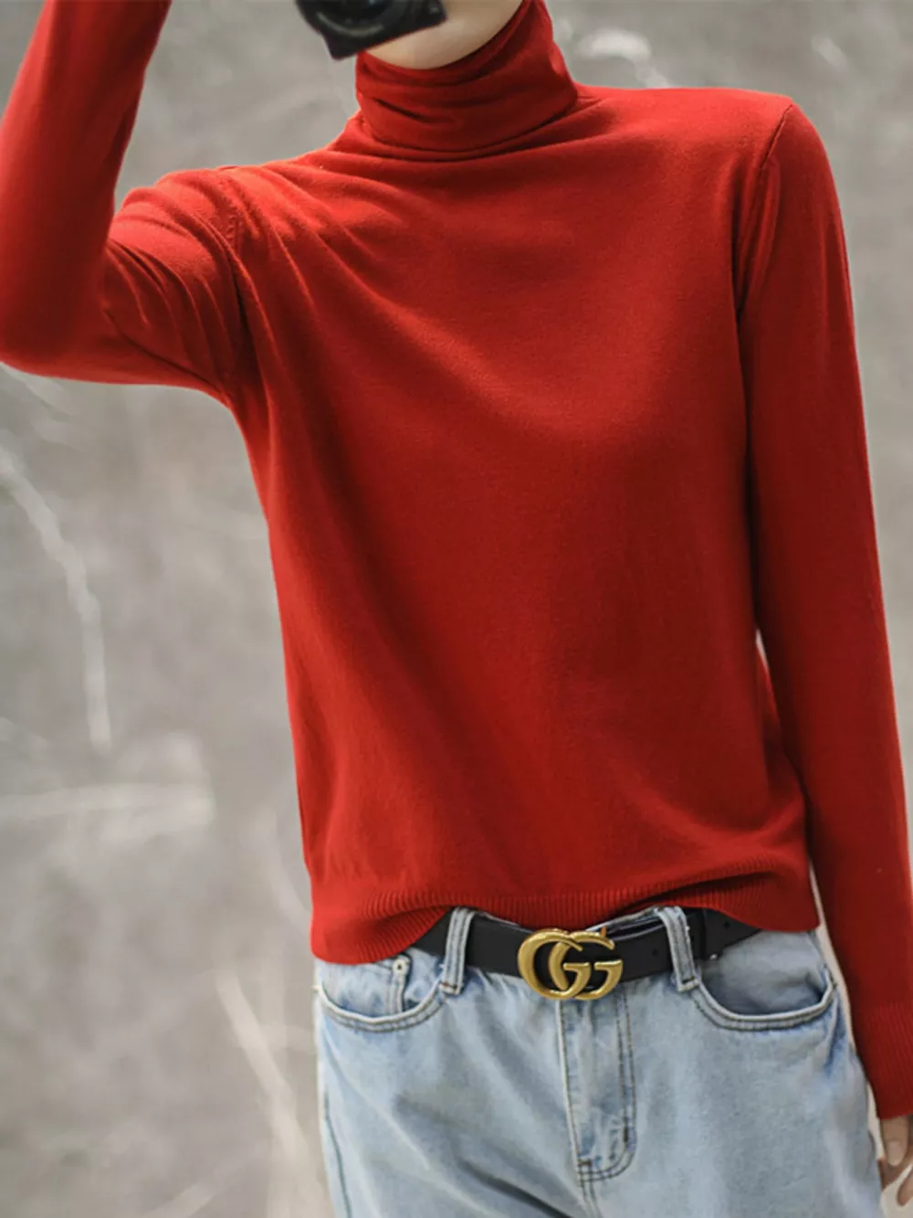 Full Size Slim-Fit Turtleneck Knit Top Plus Size, image 27