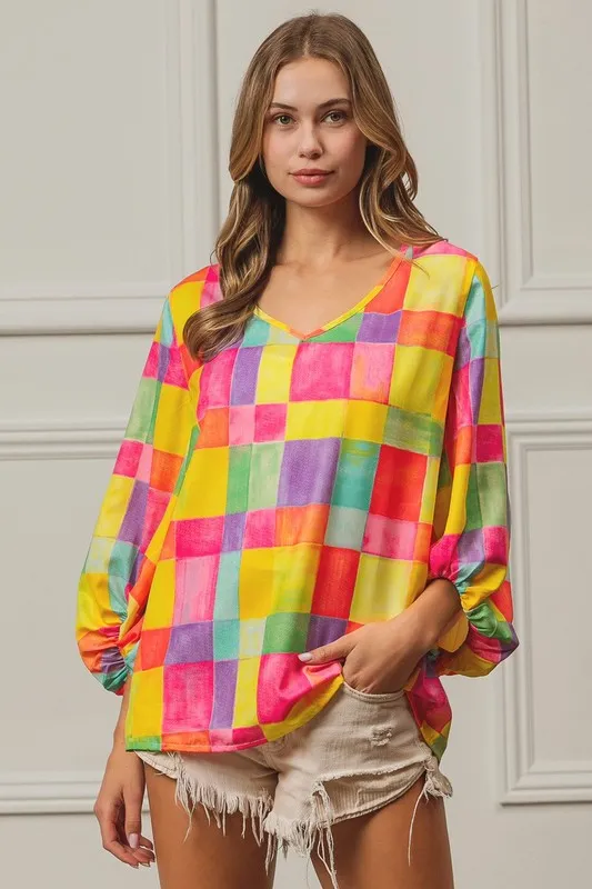 Multi Block Bubble Pop Ballon Top, image 13