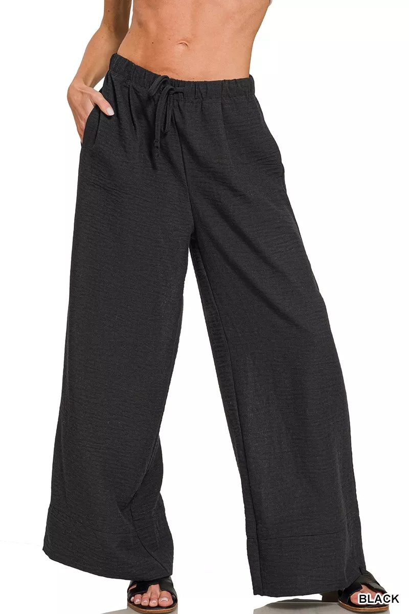 Woven Airflow Drawstring Pants, image 3