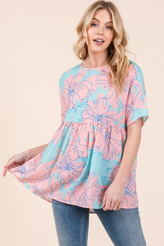 Floral Babydoll Tunic Top, image 4