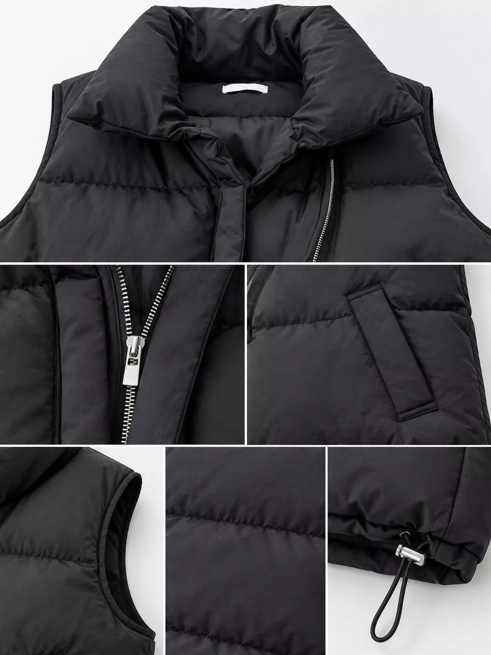 Stand-Up Collar Puffer Vest Coat, image 15