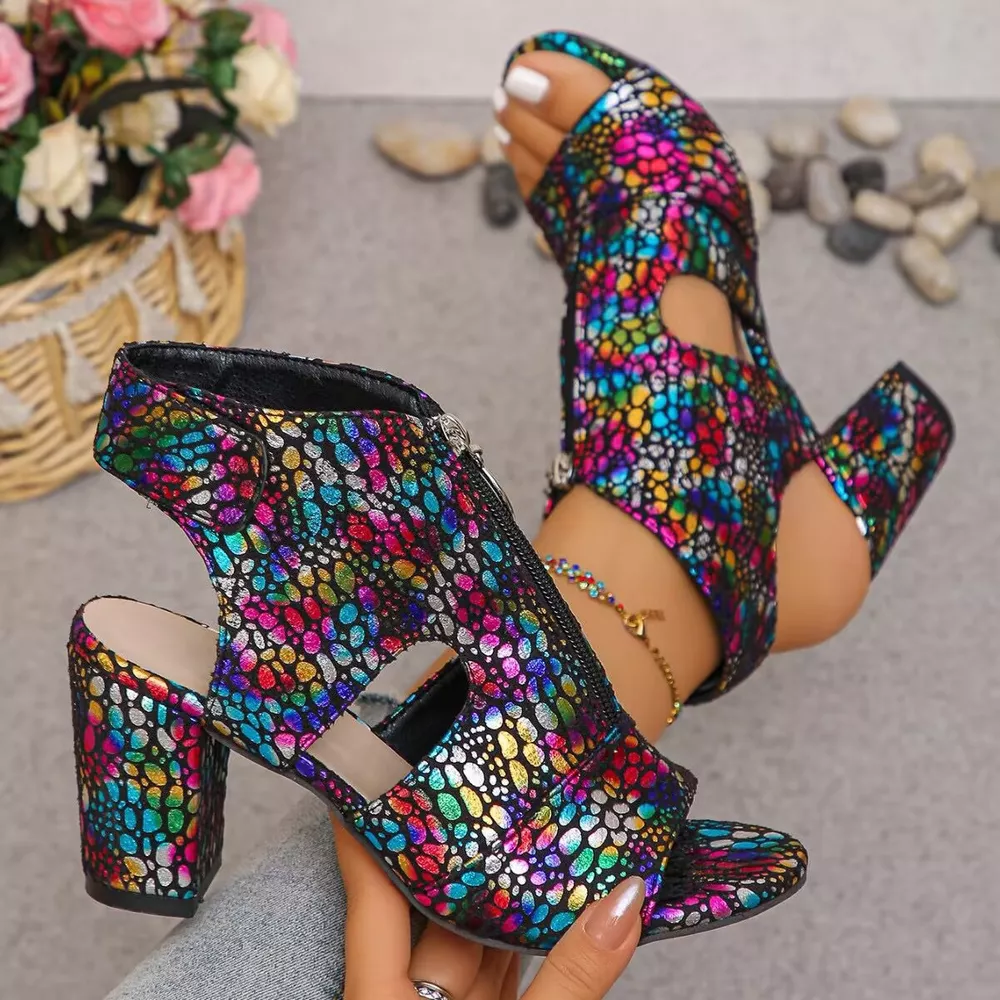Open Toe Block Heels Sandals, image 6