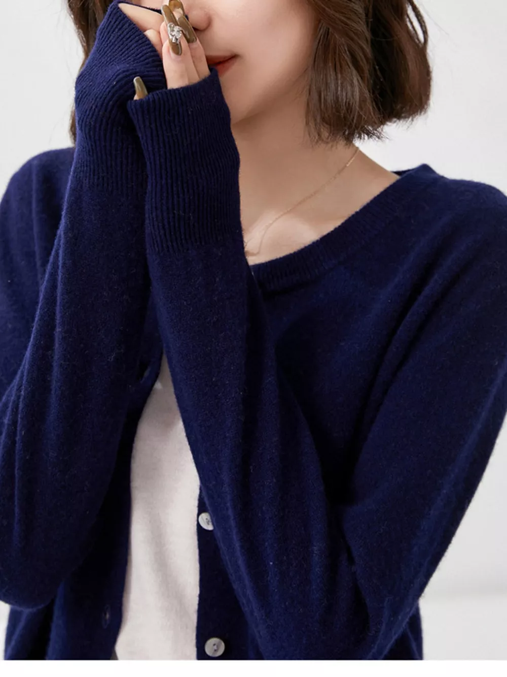 Crew Neck Button-Down Cardigan, image 77