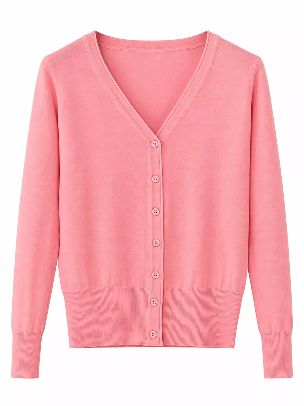 Classic V-Neck Button-Down Knit Cardigan, image 10